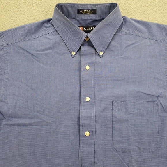 Chaps Shirt Mens 16 1/2‎ 32/33 Blue Long Sleeve Classic Fit Button Down - Picture 2 of 16